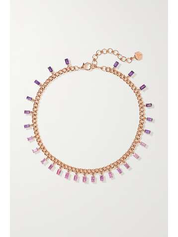 SHAY 18-karat rose gold multi-stone choker