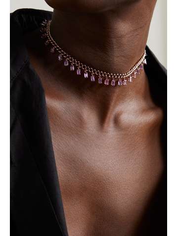 SHAY 18-karat rose gold multi-stone choker