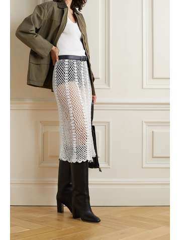 NILI LOTAN Zuria crocheted cotton skirt