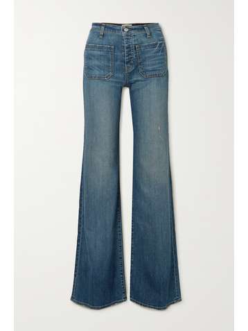 NILI LOTAN Florence distressed high-rise flared jeans