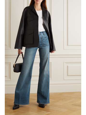 NILI LOTAN Florence distressed high-rise flared jeans