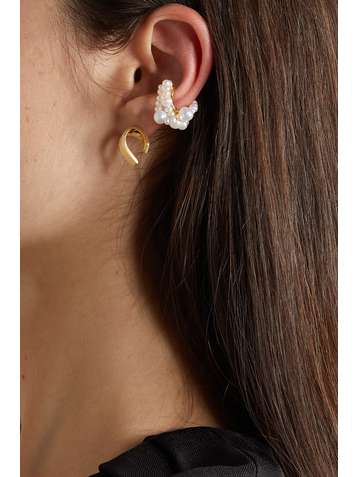 COMPLETEDWORKS Bijou d'oreille en vermeil et perles Cumulus