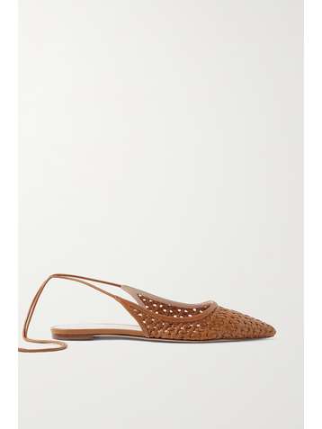 PORTE & PAIRE Chaussures plates à bouts pointus en cuir tressé