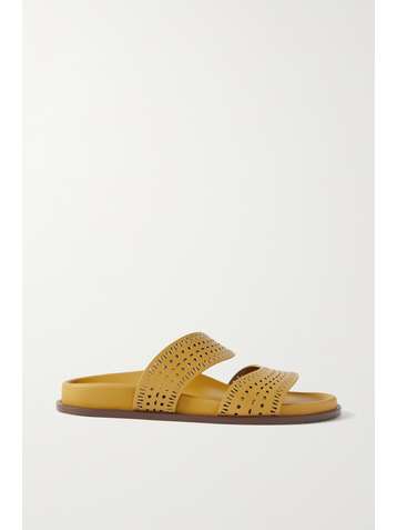 ALAÏA Laser-cut leather slides