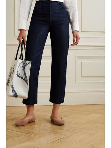 ALAÏA Ballerinas aus lasergeschnittenem Veloursleder