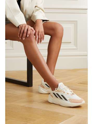 ADIDAS ORIGINALS Ozelia suede and felt-trimmed neoprene sneakers