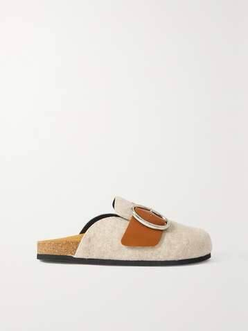 JW ANDERSON Slippers aus Filz mit Lederbesatz und Schnalle