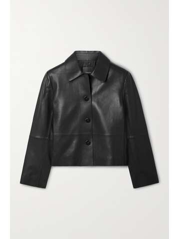 THEORY Piazza cropped leather jacket
