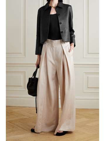 THEORY Piazza cropped leather jacket