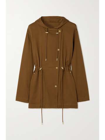 THEORY Cotton-blend twill hooded jacket