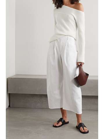 THEORY Off-the-shoulder cashmere sweater
