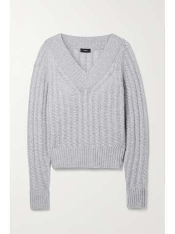 THEORY Cable-knit cashmere sweater
