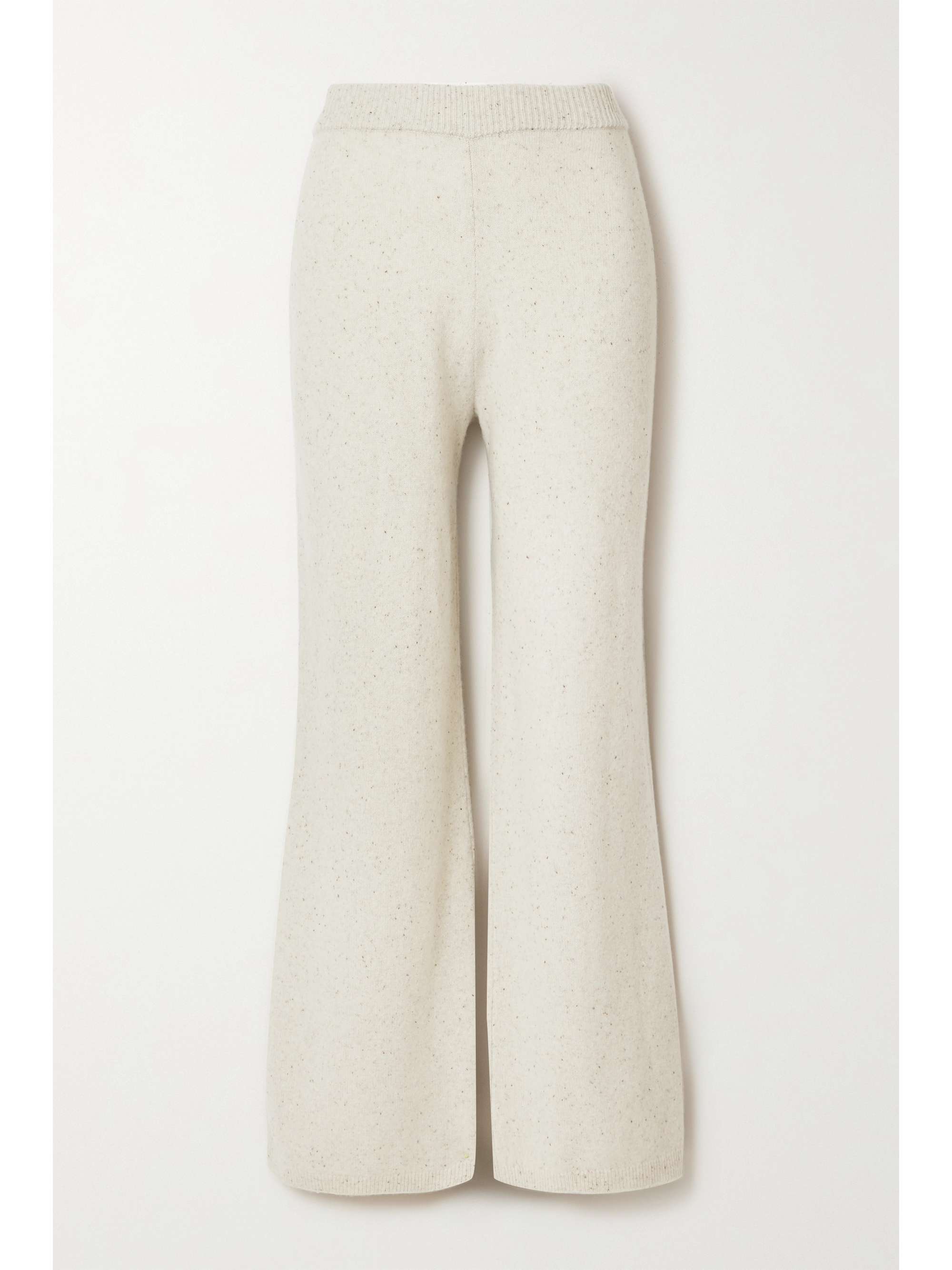 Ivory Merino wool-blend wide-leg pants 
