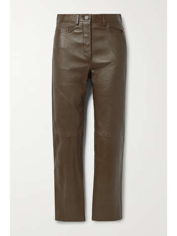 JOSEPH Teddy leather slim-leg pants