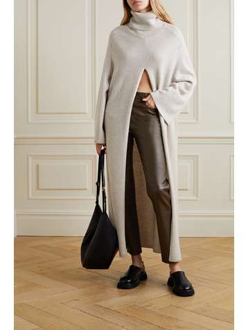JOSEPH Teddy leather slim-leg pants