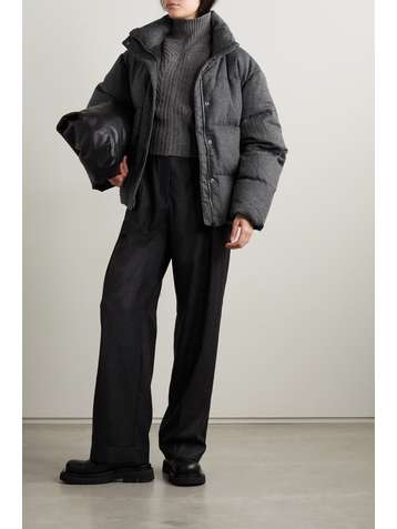 JOSEPH Carah quilted wool, TENCEL and cashmere-blend flannel down jacket