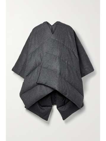 JOSEPH Quilted wool, TENCEL and cashmere-blend flannel down poncho