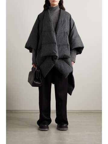 JOSEPH Quilted wool, TENCEL and cashmere-blend flannel down poncho