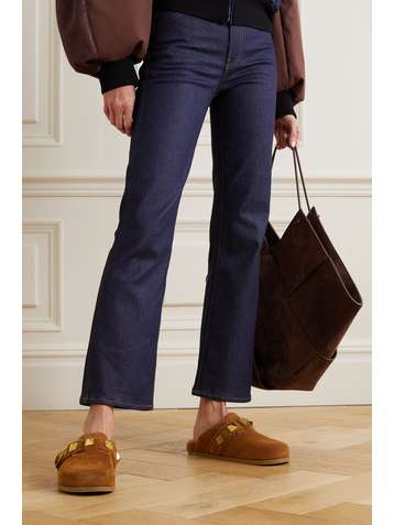 VALENTINO Valentino Garavani Sabot Slippers aus Veloursleder mit Nieten