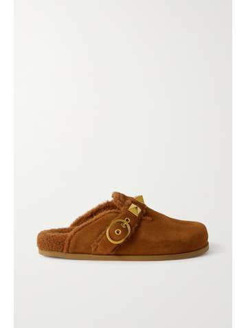 VALENTINO Valentino Garavani Sabot Slippers aus Veloursleder mit Nieten