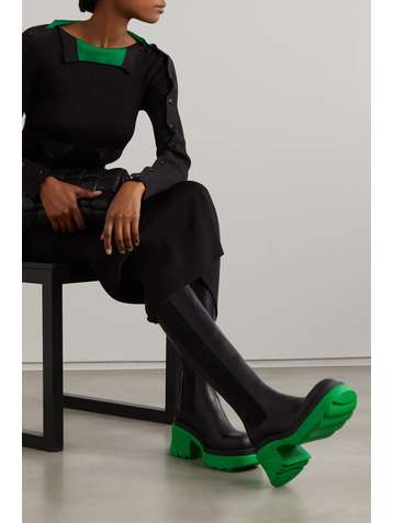 BOTTEGA VENETA Kniehohe Lederstiefel mit Plateau