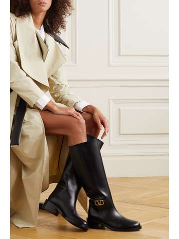 VALENTINO Valentino Garavani VLOGO leather knee boots