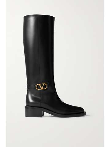 VALENTINO Valentino Garavani VLOGO leather knee boots