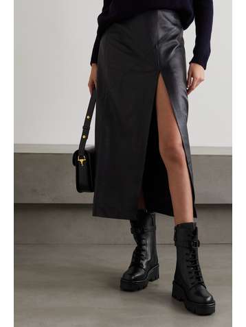 VALENTINO Valentino Garavani VLOGO Schnürstiefel aus Leder mit Logo und Plateau