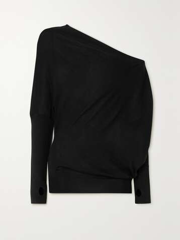 TOM FORD One-shoulder cashmere and silk-blend sweater