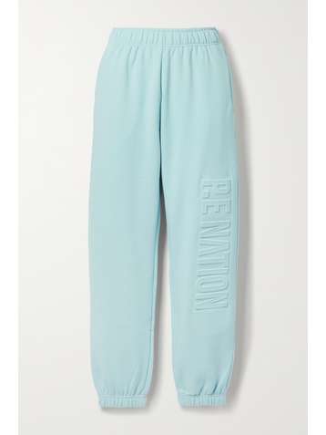 P.E NATION Fadeaway embossed organic cotton-blend jersey track pants