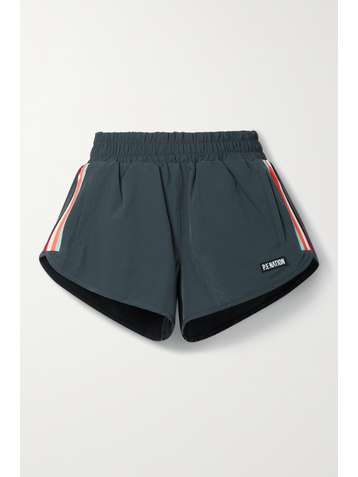 P.E NATION In Goal striped recycled shell shorts