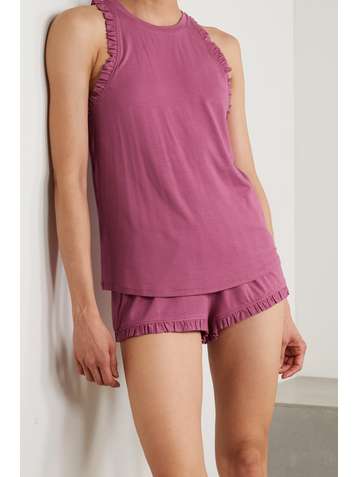 EBERJEY Ruthie Caravan ruffled stretch-modal pajama set