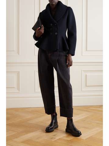 ALEXANDER MCQUEEN Doppelreihiger Cardigan aus einer Wollmischung mit Schößchen