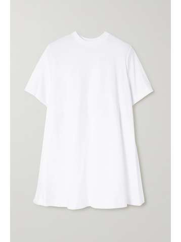 ALEXANDER MCQUEEN Embroidered cotton-jersey and faille mini dress