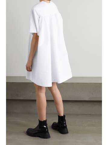 ALEXANDER MCQUEEN Embroidered cotton-jersey and faille mini dress