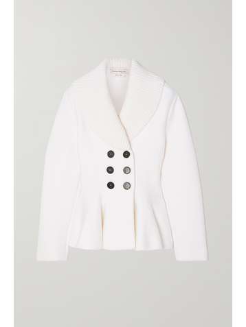 ALEXANDER MCQUEEN Doppelreihiger Cardigan aus einer Wollmischung mit Schößchen