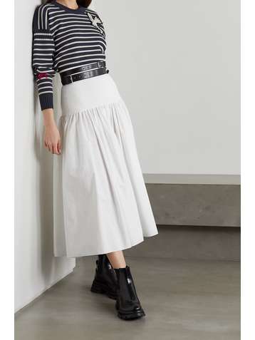 ALEXANDER MCQUEEN Pullover aus einer gestreiften Woll-Baumwollmischung mit Applikationen