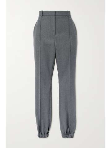 ALEXANDER MCQUEEN Pantalon fuselé en flanelle de laine à plis