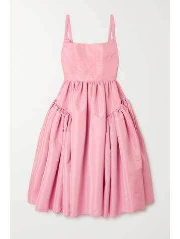 ALEXANDER MCQUEEN Open-back gathered faille midi dress