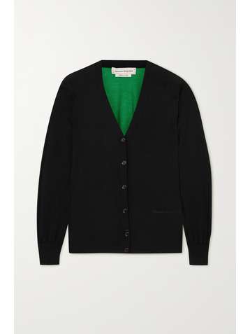ALEXANDER MCQUEEN Zweifarbiger Cardigan aus Kaschmir mit Stickerei