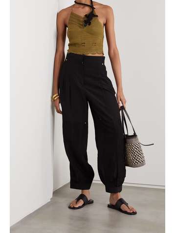 LOEWE +Paula's Ibiza Neckholder-Oberteil aus Häkelstrick aus Baumwolle