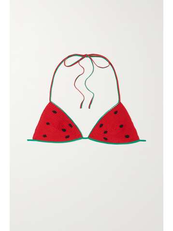 LOEWE + Paula's Ibiza crocheted cotton triangle bikini top