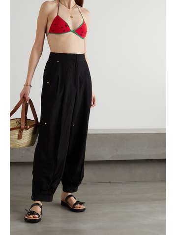 LOEWE + Paula's Ibiza crocheted cotton triangle bikini top