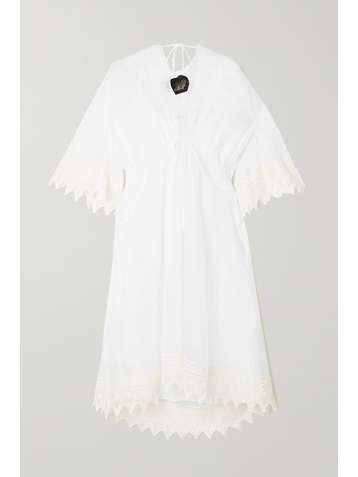 LOEWE Macramé-trimmed cotton-organza midi dress