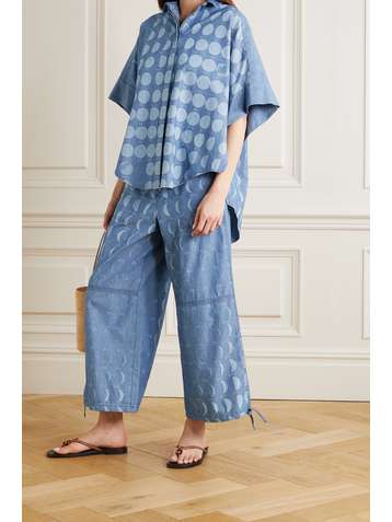 LOEWE Pantalon large en chambray de coton imprimé x Paula's Ibiza