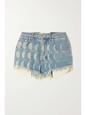 LOEWE + Paula's Ibiza bedruckte Jeansshorts in Distressed-Optik