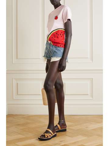 LOEWE + Paula's Ibiza embroidered printed cotton-jersey T-shirt