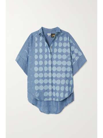 LOEWE Chemise asymétrique en chambray de coton imprimé x Paula's Ibiza