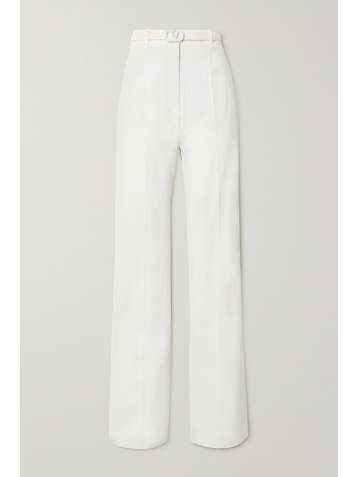 VALENTINO VLOGO belted crepe straight-leg pants