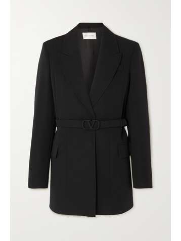 VALENTINO Belted wool-twill blazer